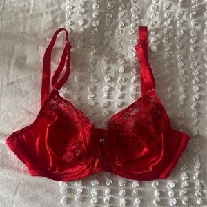 Dior Vibrant Red Lace Bra